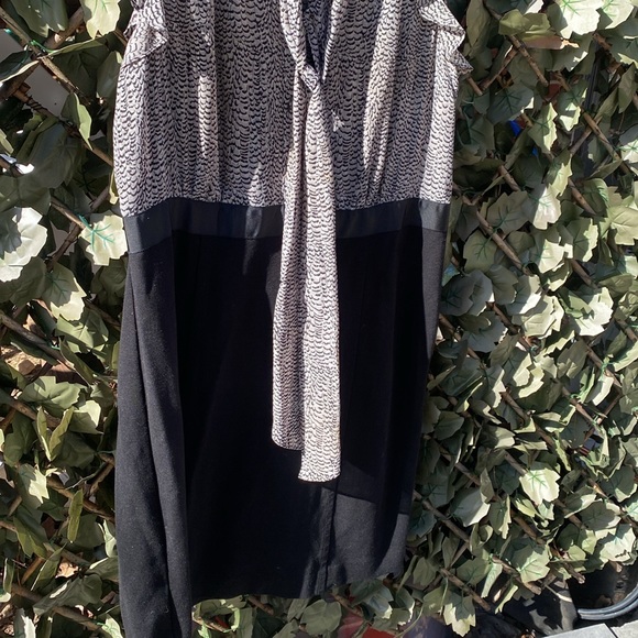 Ann Taylor LOFT Semi-Formal Black and Brown Sleeveless Dress - SIZE 14 - Picture 4 of 5